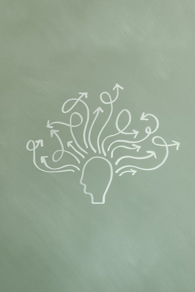 pexels photo 8378740 Abstract illustration symbolizing mental health and ADHD awareness with arrows representing thoughts.